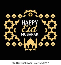 Happy Eid Mubarak typography vector art