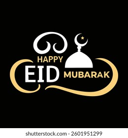 Happy Eid Mubarak typography vector art