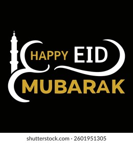 Happy Eid Mubarak typography vector art