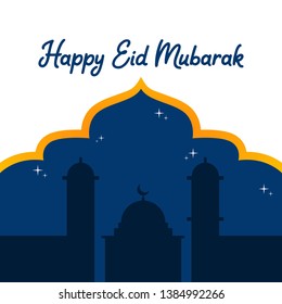 Happy Eid Mubarak Vector Illustration for Greeting Card and Another Purpose
