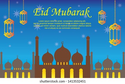 Happy Eid Mubarak Vector Illustration