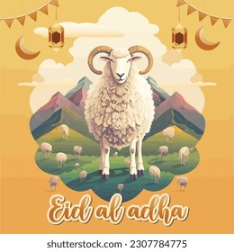 Happy eid mubarak vector illustration