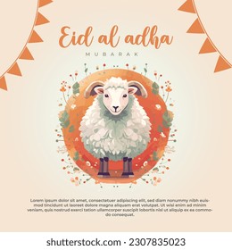 Happy eid mubarak vector illustration