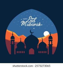 Happy Eid Mubarak vector illustration for t shirt,poster etc