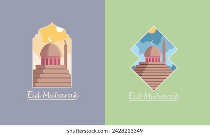 Happy Eid Mubarak Vektor-Set, es wäre schön für Grußkarte, Plakate und Banner-Design