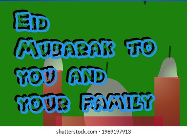 Happy eid Mubarak, Schrift und Hintergrund