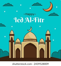 Happy Eid Mubarok Hintergrund Illustration