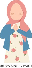 Personaje femenino musulmán feliz de Eid