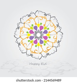 Feliz caligrafía árabe de Eid o Eid Saeed como decorados, tarjeta de saludo islámica, Eid al-Fitr y Eid al-Adha felicitaciones.