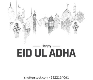 Happy Eid ul Adha Mubarak, Happy Eid ul Adha, Muslims greeting eachother, Eid ul Adha, Muslims, Event, Festival, Sacrifice, Vector, Illustration, Religion, Eid-al-adha, Eid-ul-adha, background, design