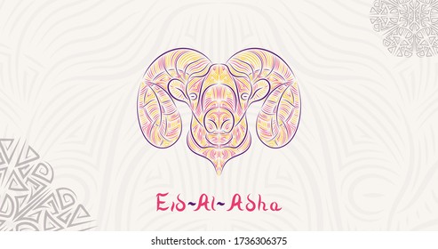 Alles Gute für dich. Eid Al Adha Feier der muslimischen Feiertage das Opfer ein Kamel, Schafe und Ziege. Kann für Hintergrund und Hintergrund, Plakate und Banner verwendet werden