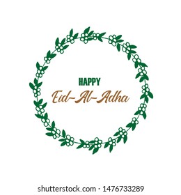 Happy Eid-Al-Adha calligraphic text on floral burst background. eid-al-adha vintage Islamic holiday background.