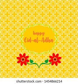 happy Eid-Al-Adha islamic holiday vintage with calligraphic text and Islamic wallpaper. kurban bayraminiz mubarek. happy eid