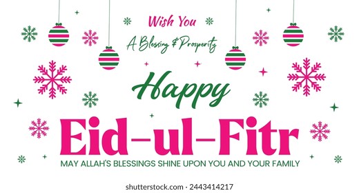 Tarjeta de felicitación feliz de Eid-ul-Fitr - Eid Mubarak Vector 
