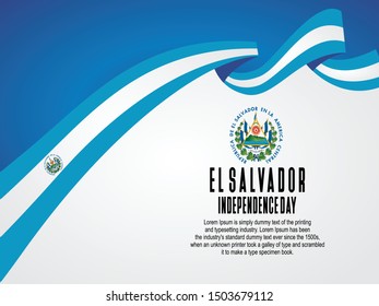 Happy  El Salvador National Day Celebration vector template, Background Concept for Independence Day and other events, Vector Illustration Design.