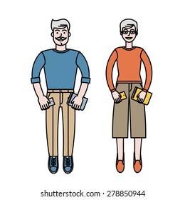 happy elderly couple - man and woman