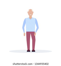 happy elderly man smiling senior grandfather  