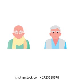happy elderly men sharing at home vector illustration design