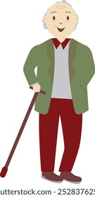 Personagem de pessoas idosas felizes no fundo branco. Ilustração de vetor em estilo plano