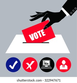 Happy Election Day Sign ,Vector Set Illustration