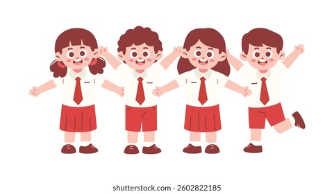 Happy Elementary Students for Education Concept