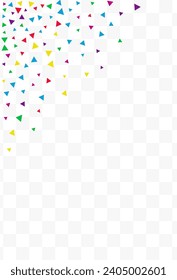 Happy Elements Christmas Vector Transparent Background. Festive Geometric Design. Fun Shapes Pattern. Rainbow Confetti Abstract Wallpaper.