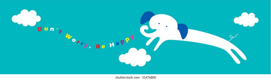 happy elephant bookmark