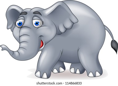 Happy Elephant Cartoon Stock Vector (Royalty Free) 114866833 | Shutterstock