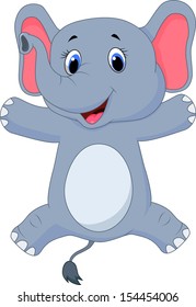 Happy elephant cartoon