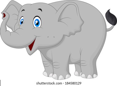 Happy elephant cartoon