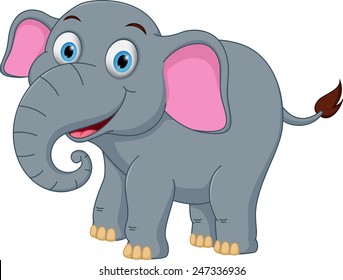 Happy elephant cartoon 