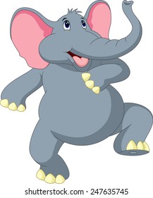 Happy elephant cartoon