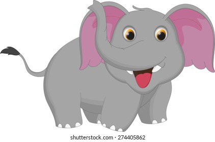 happy elephant cartoon