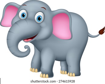 Happy elephant cartoon 