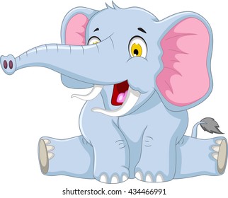 happy elephant cartoon