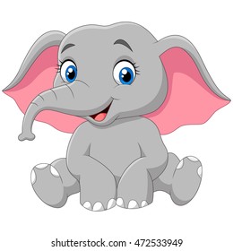 Happy elephant cartoon