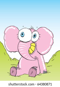 Happy elephant cartoon