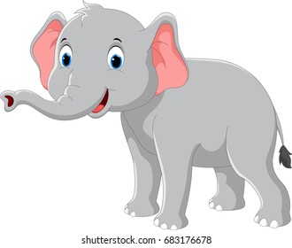 Happy elephant cartoon