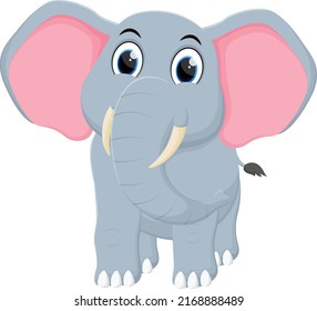Happy Elephant cartoon isolated on white background
