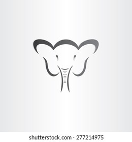 happy elephant head sylized symbol design