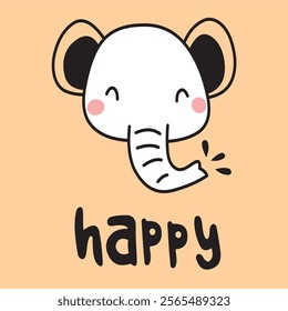 happy elephant illustrator vector file