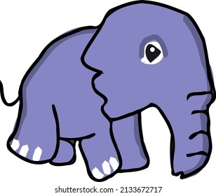 Fröhlicher Elefant, isolierter Tiervektor