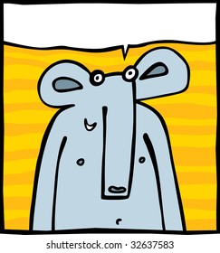 The happy elephant on a yellow background an illustration