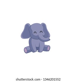 happy elephant sitting vector symbol on a white background