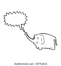 happy elephant trumpeting cartoon