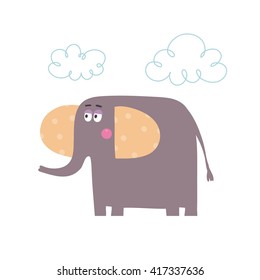 Happy elephant vector card