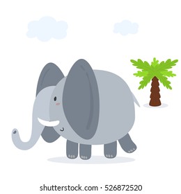 Happy elephant vector card
