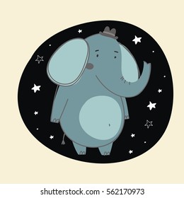 Happy elephant vector card