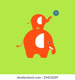 Happy elephants.