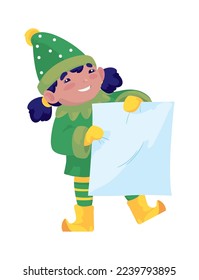 happy elf design over white